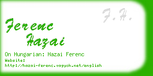 ferenc hazai business card